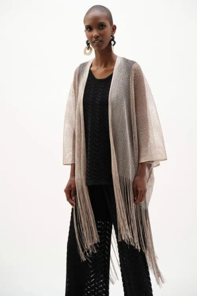 Joseph Ribkoff Bohemian Open-front Kimono In Neutral