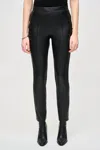 Joseph Ribkoff Bonded Leatherette Slim Fit Pants In Black In Black