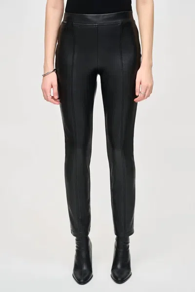 Joseph Ribkoff Bonded Leatherette Slim Fit Pants In Black