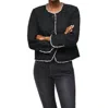 Joseph Ribkoff Boucle Contrast Jacket In Black In Black