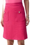 Joseph Ribkoff Bouclé A-line Skirt In Pink In Pink