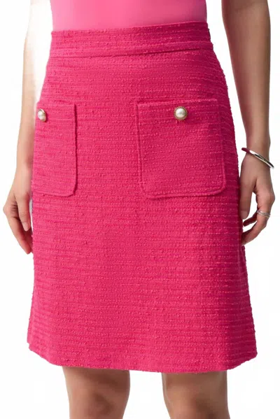 Joseph Ribkoff Bouclé A-line Skirt In Pink