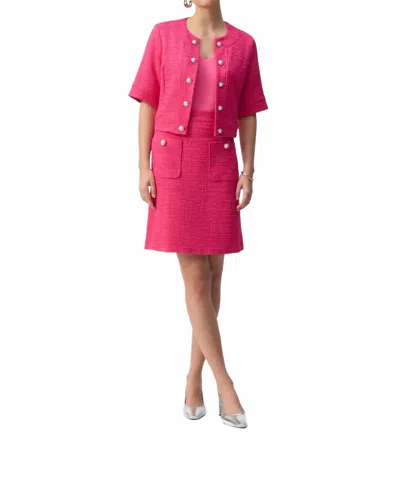 Joseph Ribkoff Bouclé A-line Woven Skirt In Pink In Red