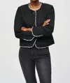 Joseph Ribkoff Boucle Contrast Jacket In Black In Black