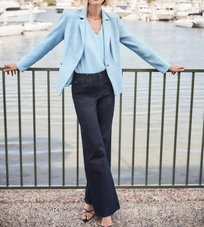 Joseph Ribkoff Boucle Fitted Blazer In Sky Blue