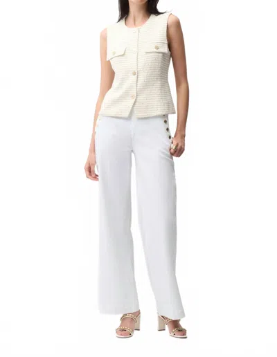 Joseph Ribkoff Bouclé Fitted Vest With Buttons In Cream In White