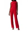 Joseph Ribkoff Bow Collar Sleeveless Lightweight Top In Radiant Red In Red