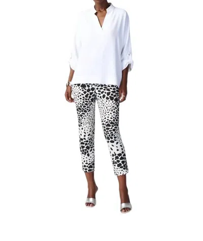 Joseph Ribkoff Woven Boxy Top With Dolman Sleeves In Vanilla In White