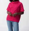 Joseph Ribkoff Bubble Cowl Neck Top In Geranium In Pink