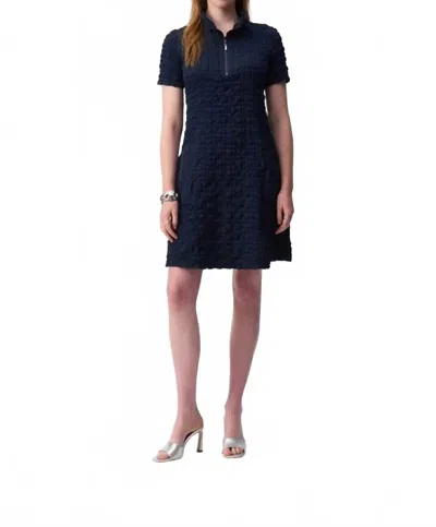 Joseph Ribkoff Bubble Jacquard A-line Dress In Navy