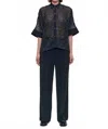 Joseph Ribkoff Bubble Jacquard Boxy Blouse In Black In Black