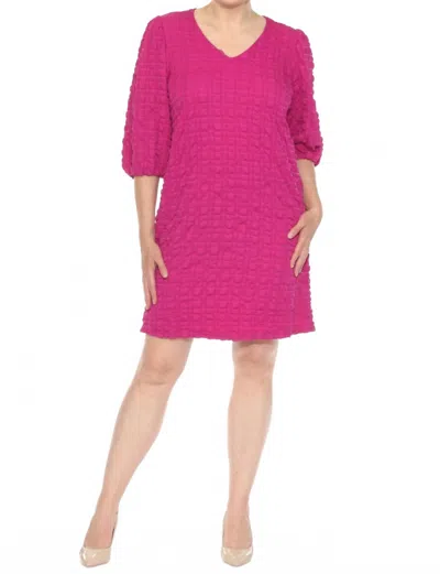 Joseph Ribkoff Bubble Jacquard Mini Shift Dress In Purple Orchid In Pink