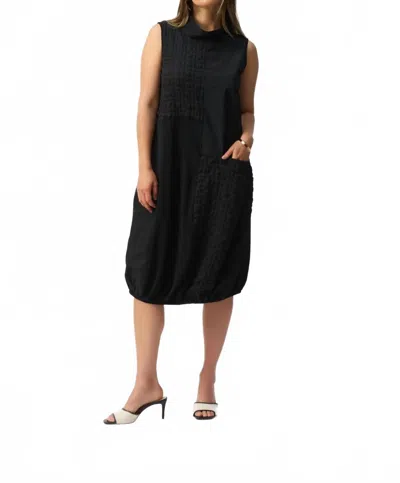 Joseph Ribkoff Bubble Jacquard Sleeveless Cocoon Dress In Black