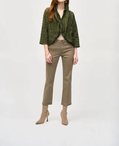 Joseph Ribkoff Bubble Textured Open Front Cropped Jacket In Iguana