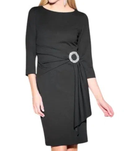 Joseph Ribkoff Buckle Sheat Dress In Black