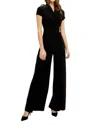 Joseph Ribkoff Buckle Wrap Front Jumpsuit In Black In Black