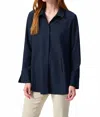 Joseph Ribkoff Button-down Split Cuff Blouse In Midnight Blue In Blue