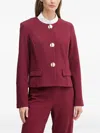 Joseph Ribkoff Button Flap-pocket Jacket In Red