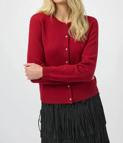 Joseph Ribkoff Button Front Cashmere Cardigan In Deep Cherry In Red