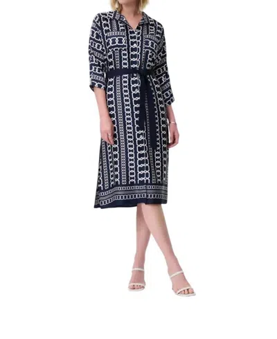 Joseph Ribkoff Button Front Midi Dress In Navy In Blue