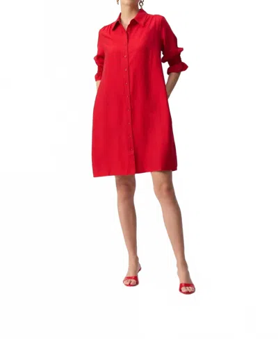 Joseph Ribkoff Button-front Shirt Dress In Radiant Red