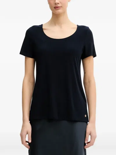 Joseph Ribkoff Button Short-sleeve Top In Black