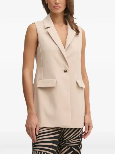 Joseph Ribkoff Button Tab Sleeveless Top In Neutral