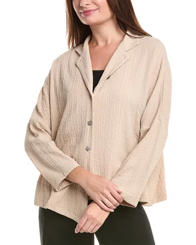 Joseph Ribkoff Button-front Crinkle Top In Neutral