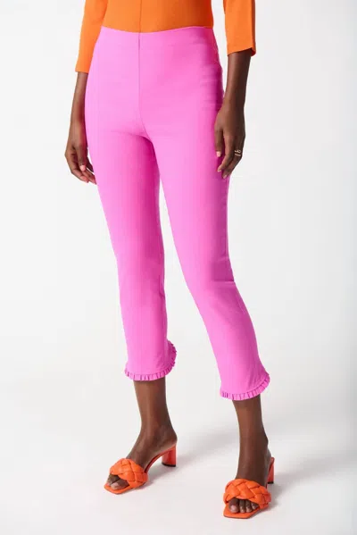 Joseph Ribkoff Capris Ruffled Pants In Pink