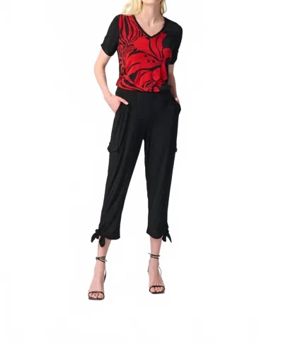 Joseph Ribkoff Cargo Pockets Style Jogger Pants In Black In Transparent