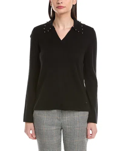 Joseph Ribkoff Cashmere Knit Top In Black