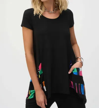 Joseph Ribkoff Casual Pullover Top In Black/multi