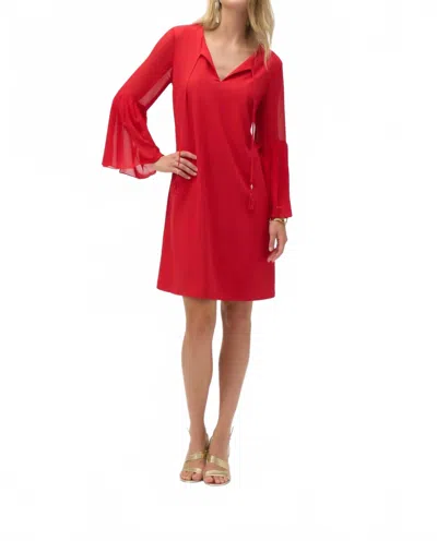 Joseph Ribkoff Casual V-neck Mini Dress In Radient Red