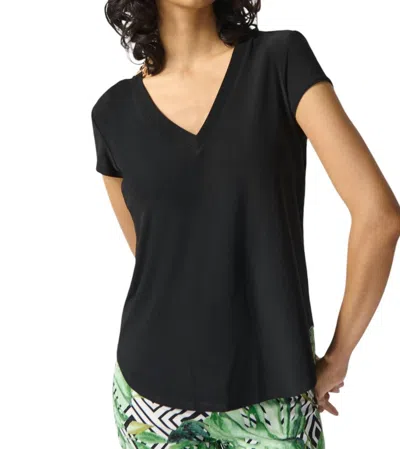 Joseph Ribkoff Casual V-neck Top In Black