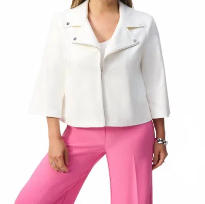 Joseph Ribkoff Casual Zipper Jacket In White