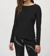 Joseph Ribkoff Chain Detail Long Sleeves Fitted Top In Black