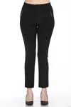Joseph Ribkoff Chain Link Detail Slim Ankle Pant In Black In Black