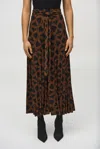 Joseph Ribkoff Chain Print Culotte Pant In Black/chestnut