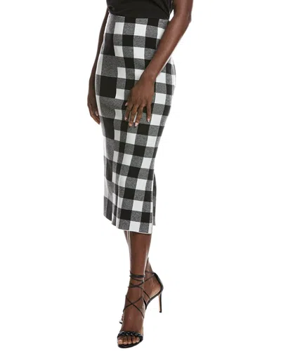 Joseph Ribkoff Check Jacquard Knit Pull-on Midi Skirt In Black