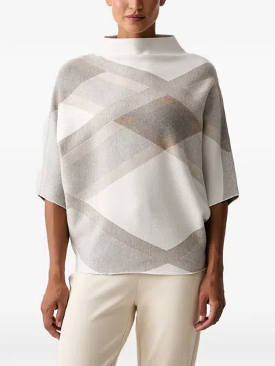 Joseph Ribkoff Checked High-neck Sweater In Multi