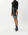Joseph Ribkoff Checkered Trim Shift Dress In Black In Black