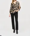 Joseph Ribkoff Cheetah Print Blouse In Black Multi In Multi