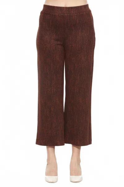 Joseph Ribkoff Chevron Jacquard Knit Culotte Pant In Orange/black In Multi