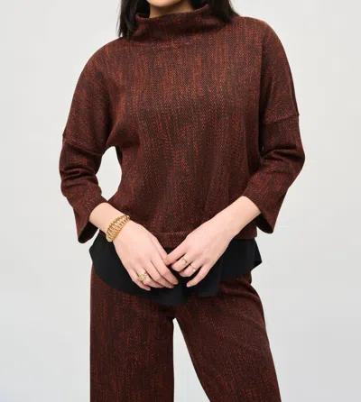 Joseph Ribkoff Chevron Layered Boxy Top In Orange/multi