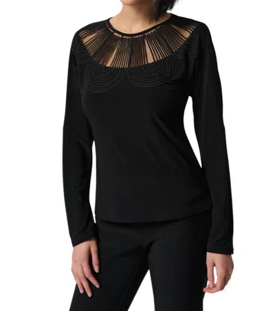 Joseph Ribkoff Chic Hip-length Pullover Top In Black