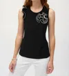 Joseph Ribkoff Chic Sleeveless Pullover In Black & White In Black