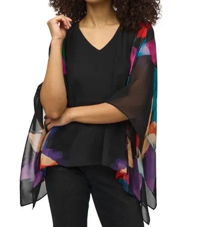 Joseph Ribkoff Chiffon Abstract Poncho Top In Multi