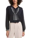 Joseph Ribkoff Chiffon Blouse In Blue