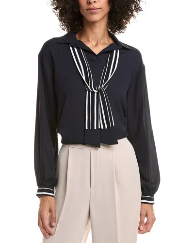 Joseph Ribkoff Chiffon Blouse In Blue