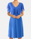 Joseph Ribkoff Chiffon Overlay Dress In Nightfall (blue) In Blue